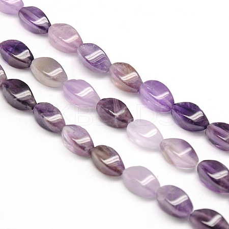 Natural Twist Amethyst Beads Strands G-L243B-03-1