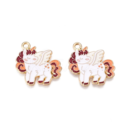 Rack Plating Alloy Enamel Pendants ENAM-N056-420-1