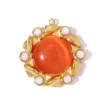 304 Stainless Steel Glass Pendants STAS-OY008-62G-1