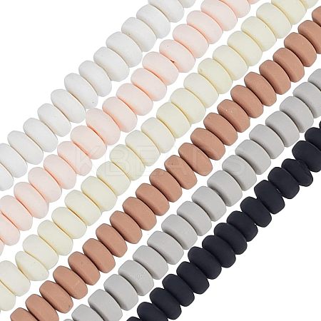 6 Strands 6 Colors Handmade Polymer Clay Beads CLAY-FH0001-10-1