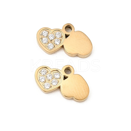 304 Stainless Steel Micro Pave Cubic Zirconia Pendants LS-STAS-P431-36B-G-1