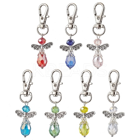Angel Glass Pendant Decoration HJEW-JM02154-1