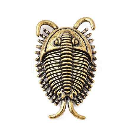 Brass Trilobite Miniature Figurines Statues for Home Office Desktop Ornament KK-S335-03AB-A-1