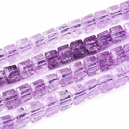 Crackle Transparent Glass Beads Strands GLAA-N062-6mm-06-1