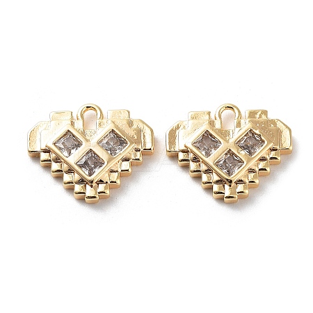 Rack Plating Brass Micro Pave Cubic Zirconia Pendants KK-K333-94G-1