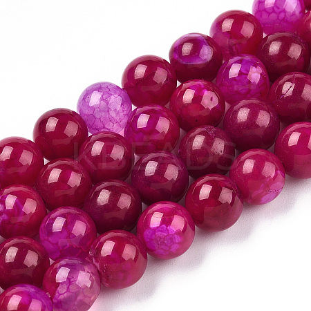 Dyed Natural Agate Beads Strands G-T109-8mm-05-1