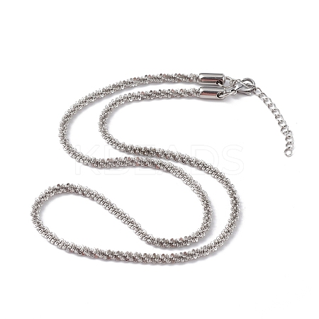 Non-Tarnish 304 Stainless Steel Bone Rope Chain Necklace for Women NJEW-I121-01C-P-1