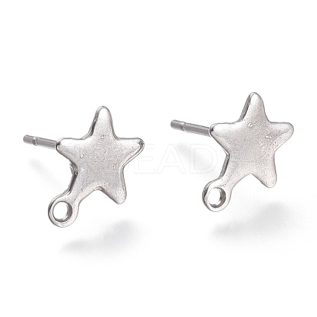 Non-Tarnish 304 Stainless Steel Stud Earring Findings X-STAS-K212-05P-1