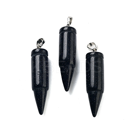 Synthetic Blue Goldstone Pointed Pendants G-A231-03C-1