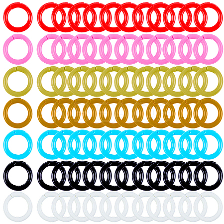 210Pcs 7 colors Plastic Loose Leaf Book Binder Rings KY-CP0001-25A-1
