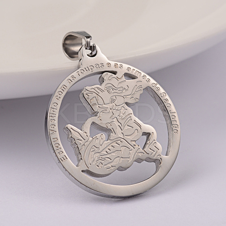 Non-Tarnish 304 Stainless Steel Pendants STAS-M245-10P-1