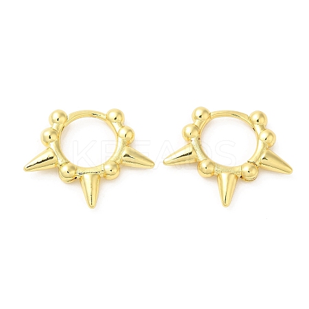 Rack Plating Brass Spike Hoop Earrings for Women EJEW-D059-22G-1
