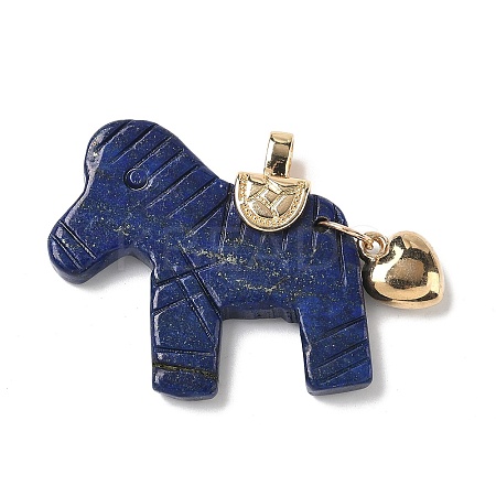 Dyed Natural Lapis Lazuli Carved Pendants G-C274-02H-1