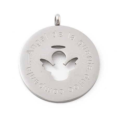 304 Stainless Steel Pendants STAS-F313-01P-1