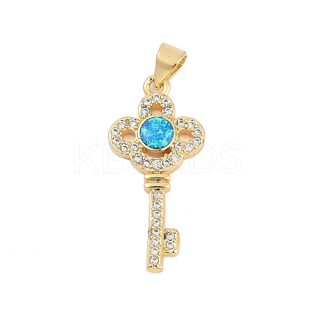 Brass Micro Pave Cubic Zirconia Pendants KK-I723-49D-G-1