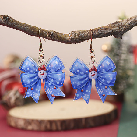 Christmas Theme Iron Acrylic Dangle Earrings FS-WGD1984-03-1