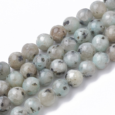 Natural Sesame Jasper/Kiwi Jasper Beads Strands G-S295-14-8mm-1