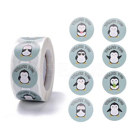 Flat Round Paper Thank You Stickers LS-DIY-C042-12B-1