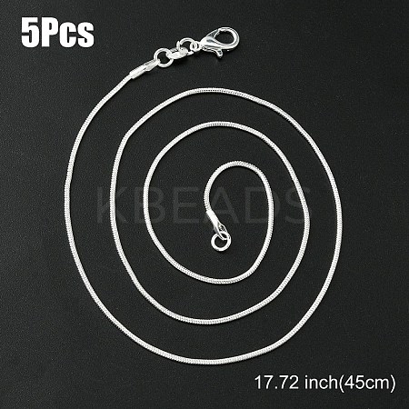 Brass Round Snake Chain Necklace with Lobster Claw Clasps MAK-YW0001-15B-1