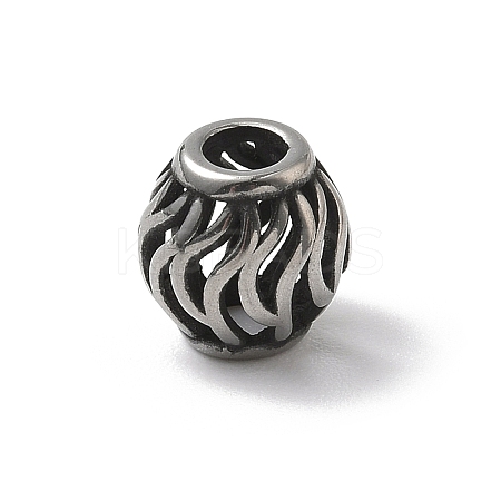 304 Stainless Steel European Beads STAS-H238-09A-AS-1