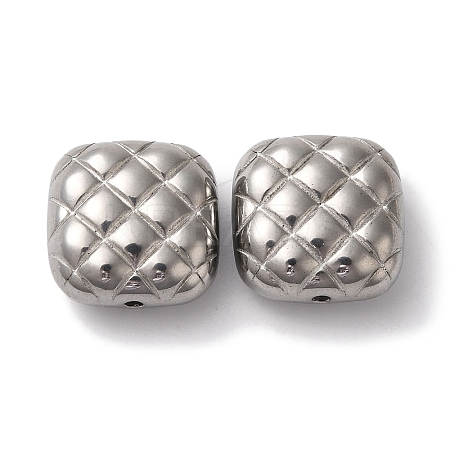 Non-Tarnish 304 Stainless Steel Waffle Beads STAS-I305-202P-1