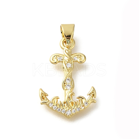 Rack Plating Brass Micro Pave Cubic Zirconia Pendants KK-Z086-68G-04-1