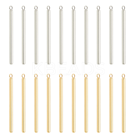 20Pcs 2 Colors 304 Stainless Steel Pendants STAS-DC0015-71-1