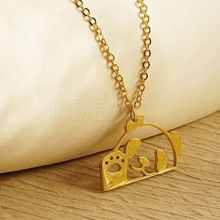 Cute Bear Pendant Necklace for Women FT0743-1-1
