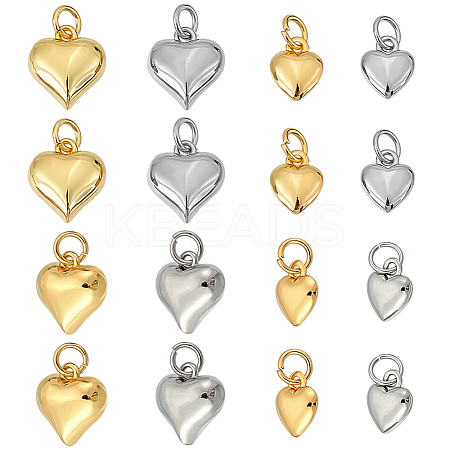 16Pcs 4 Styles Brass Pendants KK-ME0001-21-1