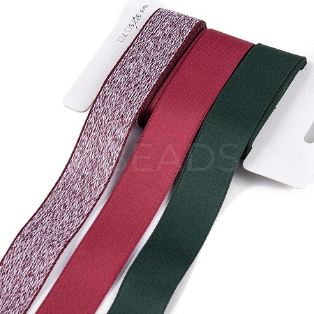 9 Yards 3 Styles Christmas Theme Polyester & Polycotton Ribbons Sets SRIB-A015-01A-07-1