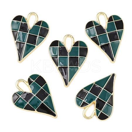 5Pcs Rack Plating Alloy Enamel Pendants ENAM-YW0006-59A-1
