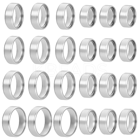 24Pcs 8 Styles Stainless Steel Finger Rings for Women RJEW-NB0001-06P-1