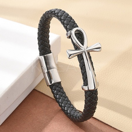 Braided Microfiber Leather Cord Bracelets BJEW-Q010-05A-1