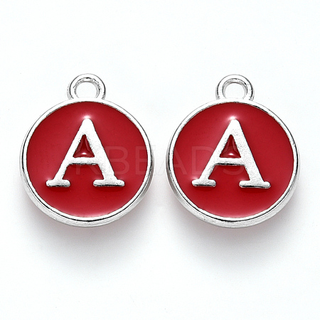Platinum Plated Alloy Enamel Charms ENAM-S118-03A-P-1