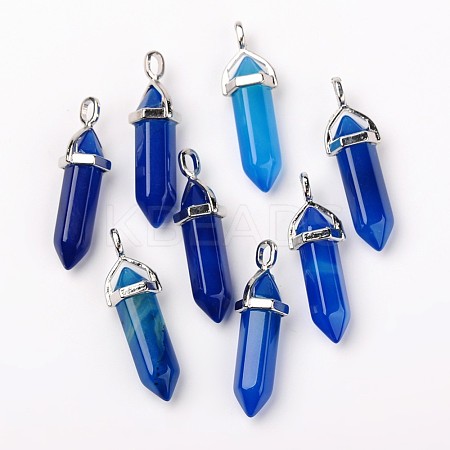 Natural Agate Double Terminated Pointed Pendants X-G-F295-05G-1