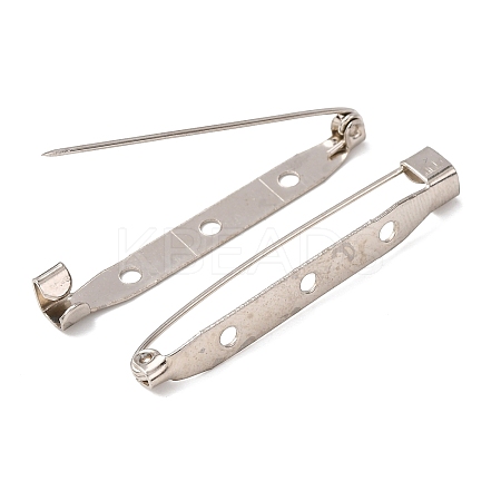 Iron Brooch Pin Back Safety Catch Bar Pins with 3 Holes IFIN-A171-04I-1