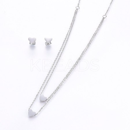 Tarnish Resistant 304 Stainless Steel Jewelry Sets SJEW-O090-33P-1