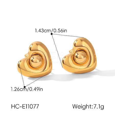 304 Stainless Steel Stud Earrings for Women WGC125F-01-1
