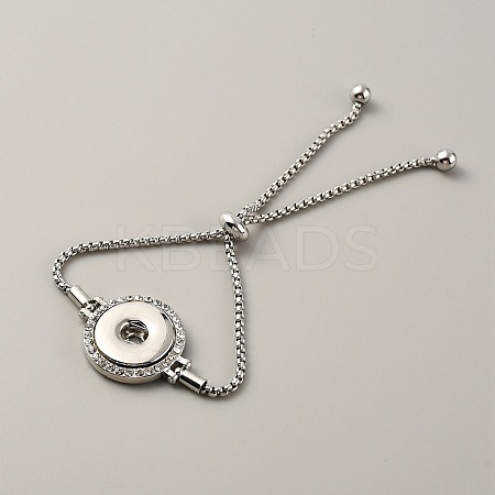 Crystal Rhinestone Interchangeable Snap Link Slider Bracelet Settings with Box Chains BJEW-WH0014-005A-1