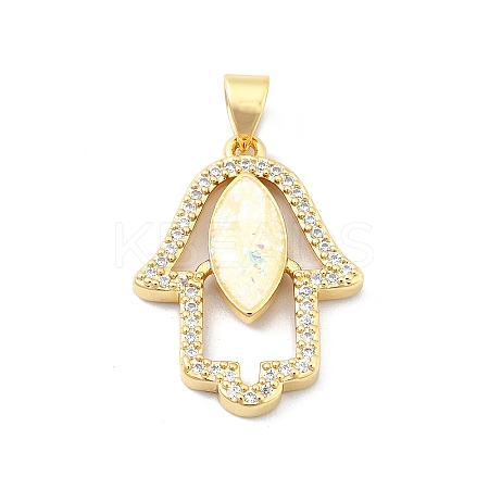 Brass Micro Pave Clear Cubic Zirconia Pendants KK-A221-07G-1