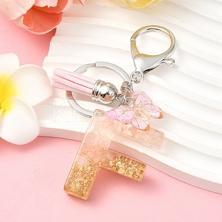 Resin & Acrylic & Faux Suede Tassel Keychain KEYC-YW00123-06-1