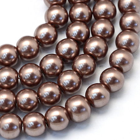 Baking Painted Pearlized Glass Pearl Round Bead Strands HY-Q003-4mm-78-1