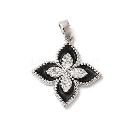 Rack Plating Brass Clear Cubic Zirconia Pendants X-KK-Z056-34P-02-1