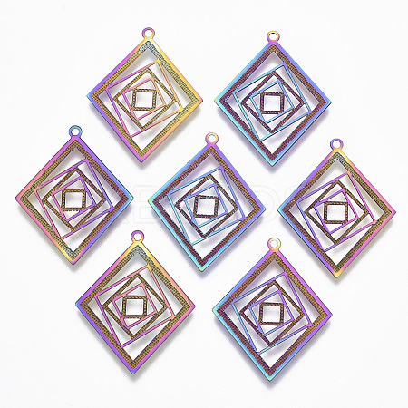 Ion Plating(IP) 304 Stainless Steel Filigree Pendants LS-STAS-T057-04-1