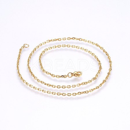 304 Stainless Steel Cable Chain Necklaces NJEW-P226-01G-01-1