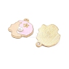 Light Gold Plated Alloy Enamel Pendants ENAM-M219-15KCG-01-2