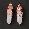 Natural Quartz Crystal Pointed Pendants G-L524-13RG-03-2