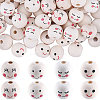 100Pcs 4 Styles Wood European Beads WOOD-GF0002-25-1