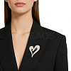 2Pcs 2 Colors Alloy Heart Brooch Pin JEWB-CP0001-61-5