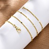 Brass Curb Chains with Star Necklace for Women LS-NJEW-P265-11G-3